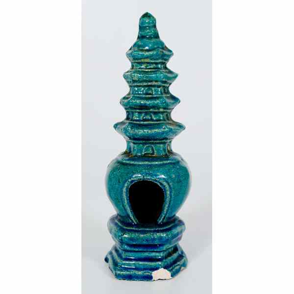 Appraisal: Chinese Pagoda Chinese A ceramic pagoda having a blue glaze