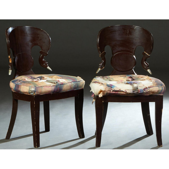 Appraisal: Pair of Louis XV Style Polychromed Side Chairs th c