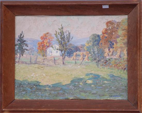 Appraisal: BIERHALS OTTO AMERICAN OIL ON BOARD landscape with barn trees