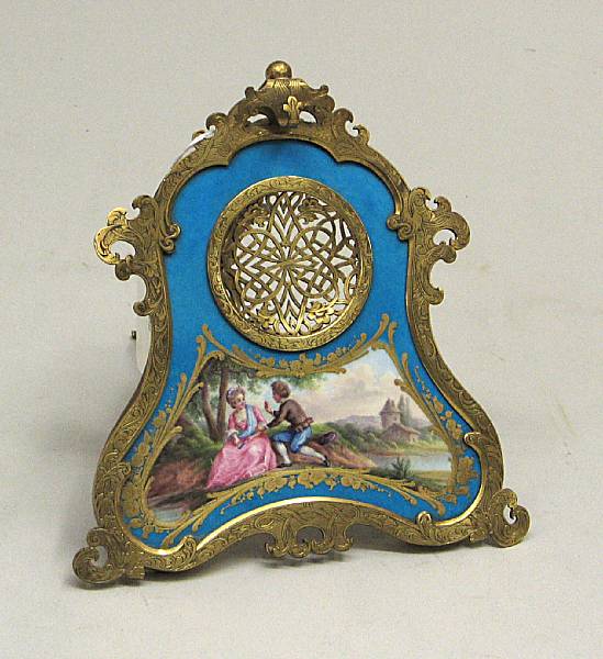 Appraisal: A S vres style porcelain gilt bronze mounted pocket watch