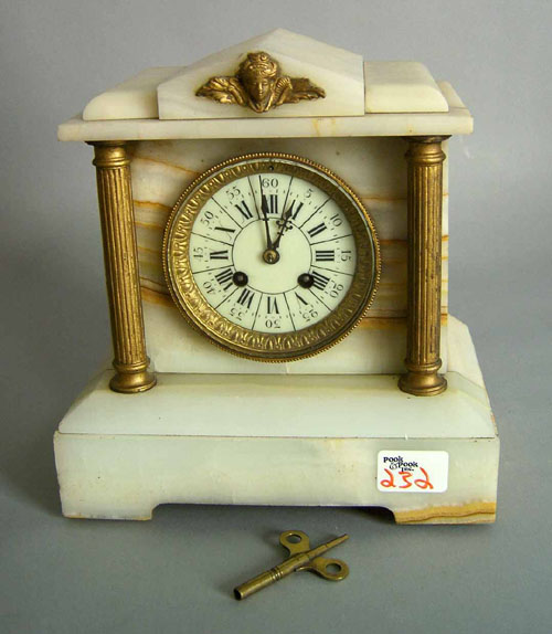 Appraisal: Vincenti Cie marble mantle clock ca h Provenance The Estate