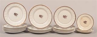 Appraisal: Ironstone China Tealeaf Pattern Plates Various Ironstone China Tealeaf Pattern