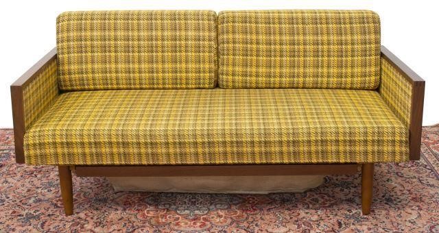 Appraisal: Danish mid-century modern teak convertible daybed sofa c s having