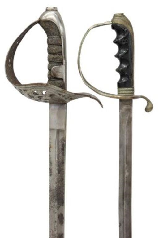 Appraisal: lot of Military swords British Pattern sword the mostly obscured