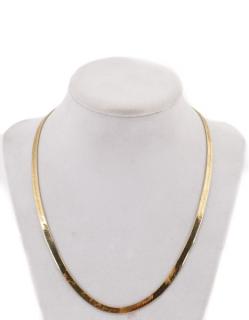 Appraisal: Italian k Yellow Gold Herringbone Style Necklace Unisex Italian k