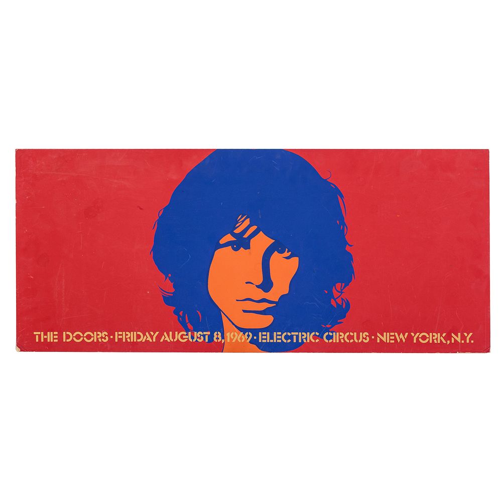 Appraisal: The Doors Electric Circus Concert Poster Rare rectangular Warholesque silk