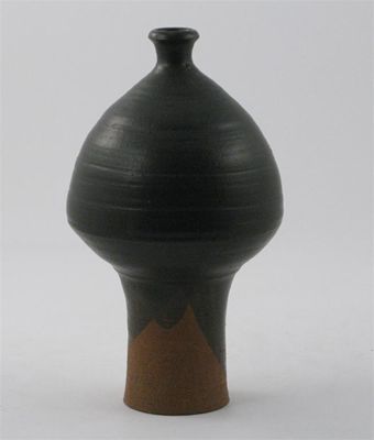 Appraisal: Ray Silverman born a stoneware swollen cylindrical vase glazed to