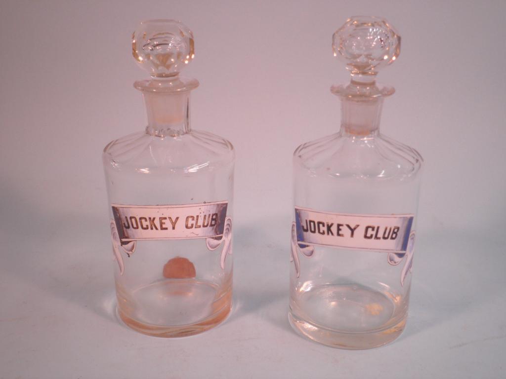 Appraisal: A pair of pharmacists bottles and cut glass stoppers each