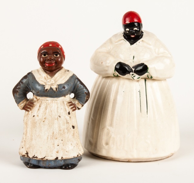 Appraisal: Black Americana cookie jar and doorstop McCoy ceramic mammy cookie