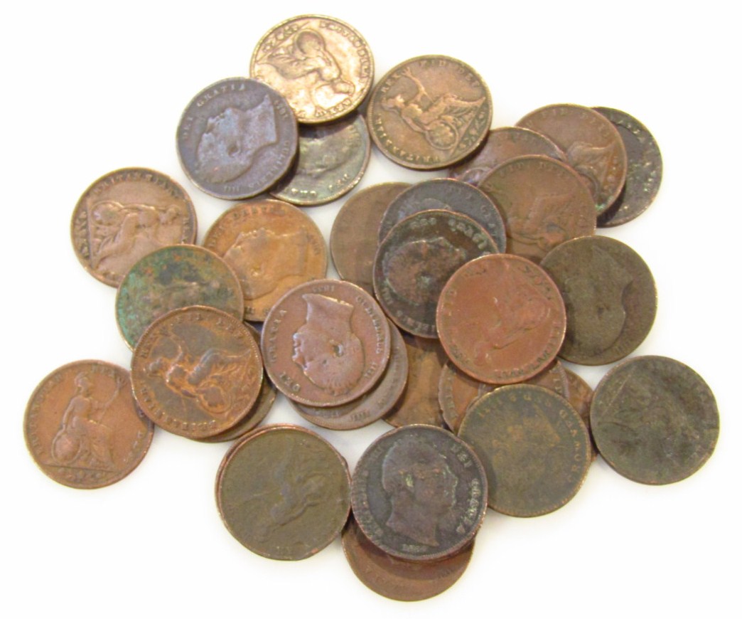 Appraisal: Coins comprising William IV farthings dating between - a quantity