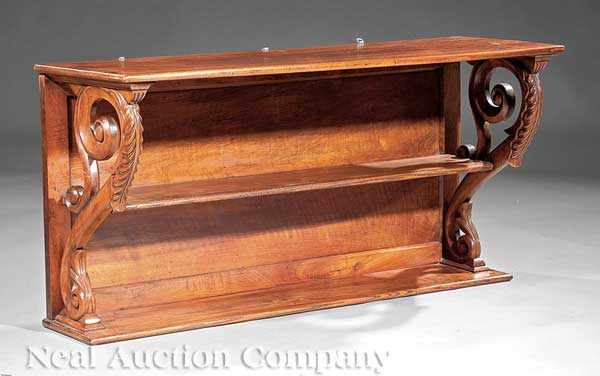 Appraisal: An American Rococo Walnut Hanging Shelf th c with two