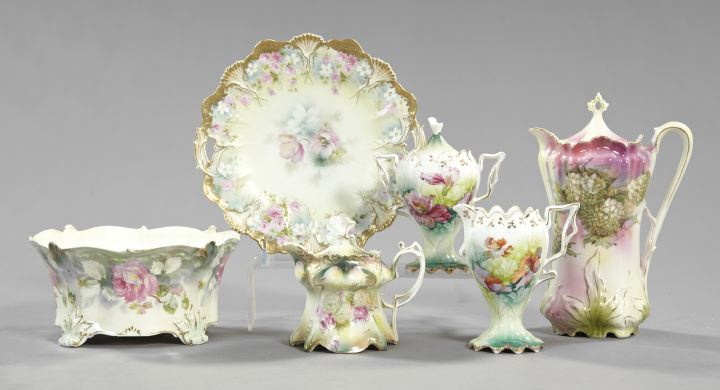 Appraisal: Group of Six Porcelain Items consisting of an unusual R