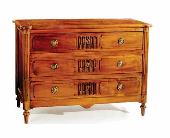 Appraisal: Louis XVI Provincial carved walnut commode last quarter th century