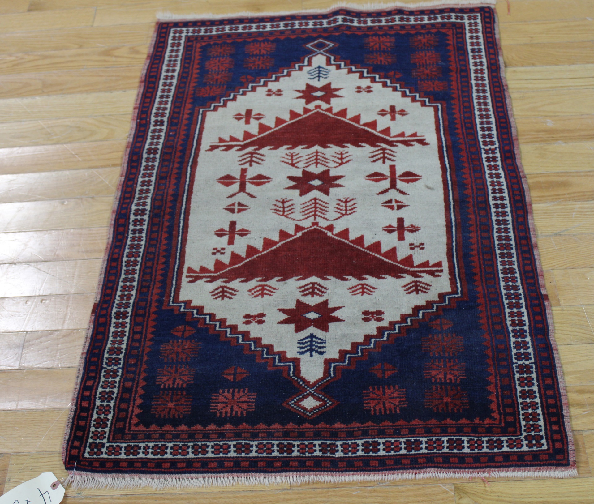 Appraisal: Vintage Finely Hand Woven Area Carpet Nice colors and pattern