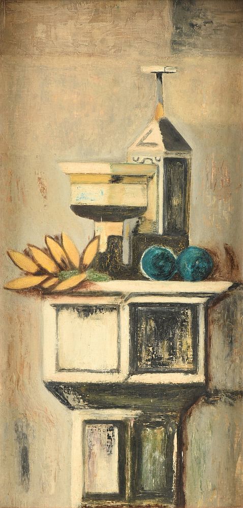 Appraisal: AMERICAN CONTEMPORARY SCHOOL A CUBIST PAINTING Still Life with Leaves