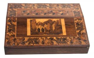 Appraisal: An English Turnbridge Decorated Lap Desk Height x width x