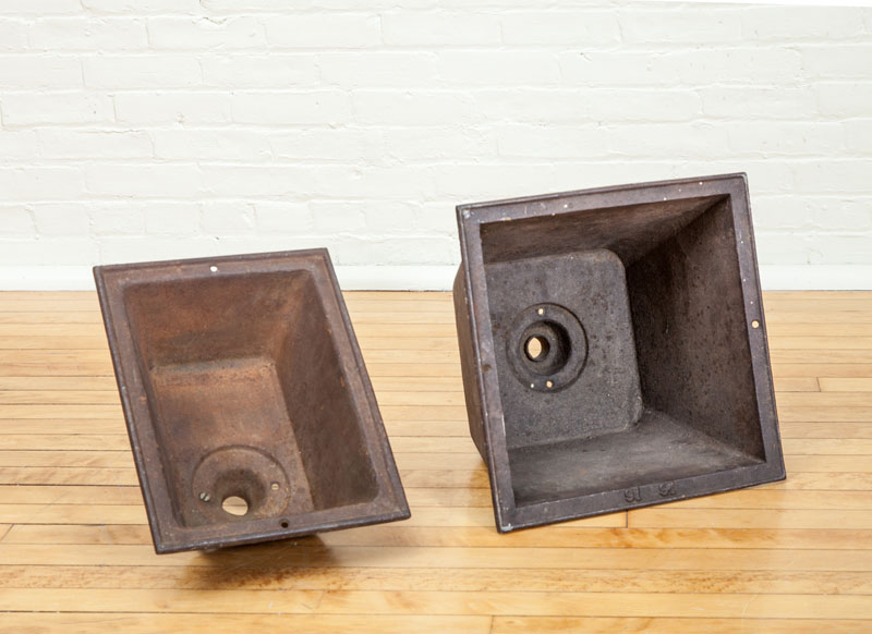 Appraisal: TWO CAST-IRON SINKS x x in The Collection of Alan