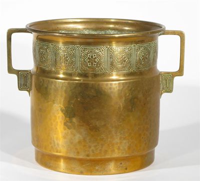 Appraisal: A W M F Secessionist brass jardiniere cast in low