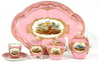 Appraisal: SEVRES FRENCH PORCELAIN TEA SET INCLUDING TRAY SEVRES FRENCH PORCELAIN