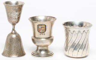 Appraisal: Silver Wine Cups including Christian Dior The Dior decorated with