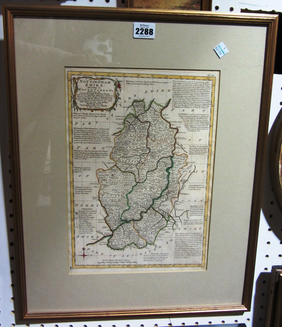 Appraisal: Emmanuel Bowen Map of Nottinghamshire together with three th century