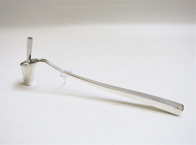 Appraisal: AMERICAN STERLING SILVER CANDLE SNUFF AND HOLDER tapered long handled