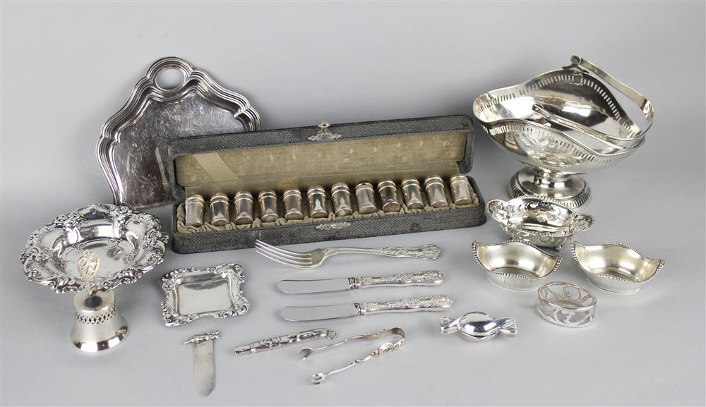 Appraisal: GROUP OF MISCELLANEOUS SILVER TABLE WARES including a Tiffany and