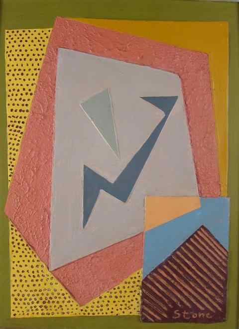 Appraisal: LOUIS K STONE AMERICAN - ABSTRACT Mixed media stucco oil