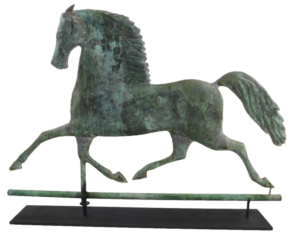 Appraisal: Weathervane of running horse Black Hawk th C American copper