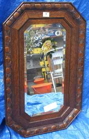 Appraisal: Carved Oak Gypsy Mirror height cm width cm