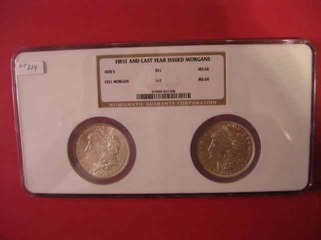 Appraisal: -S U S Morgan Silver Dollars certifed graded M S