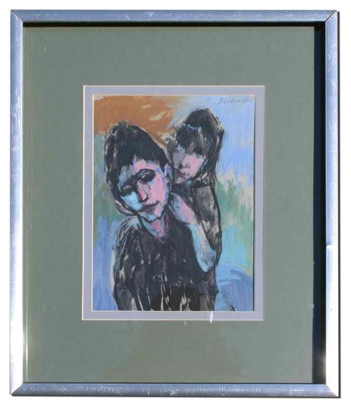 Appraisal: BRODERSON Morris - Male and Female Figure Oil and Watercolor