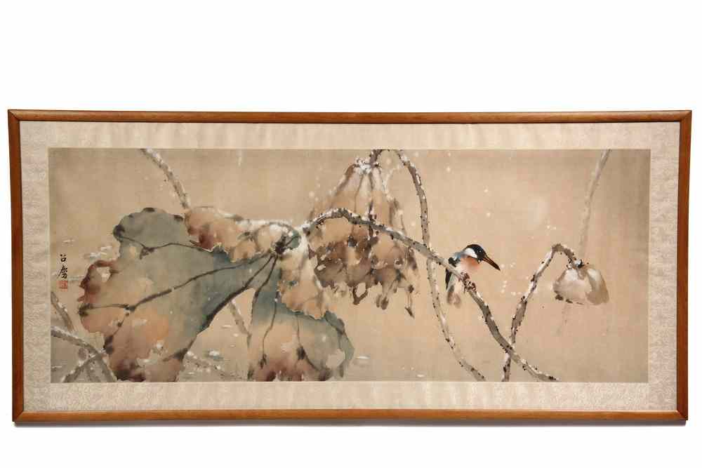 Appraisal: CHINESE WATERCOLOR - 'First Snow' by Fang Chao-Ling Zhaoling -