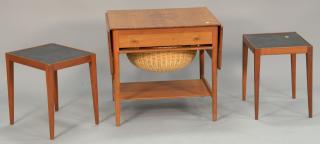 Appraisal: Two piece lot to include Mid-Century coffee table with exotic