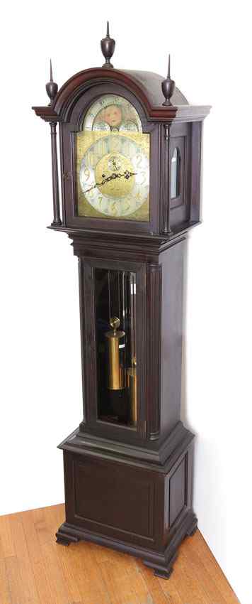 Appraisal: HERSCHEDE TUBE LONG CASE CLOCK Arched top with two fluted