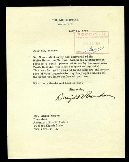 Appraisal: pieces Autograph Material Eisenhower Dwight Washington May On White House