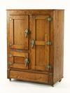 Appraisal: ICE BOX - Circa - oak ice box with three