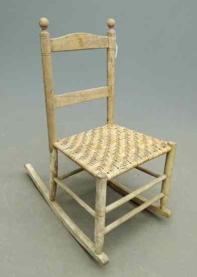 Appraisal: th c rocking chair with splint seat