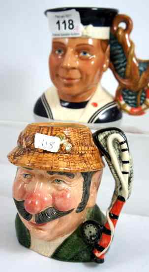 Appraisal: Royal Doulton intermediate sized Character Jugs The Angler D and