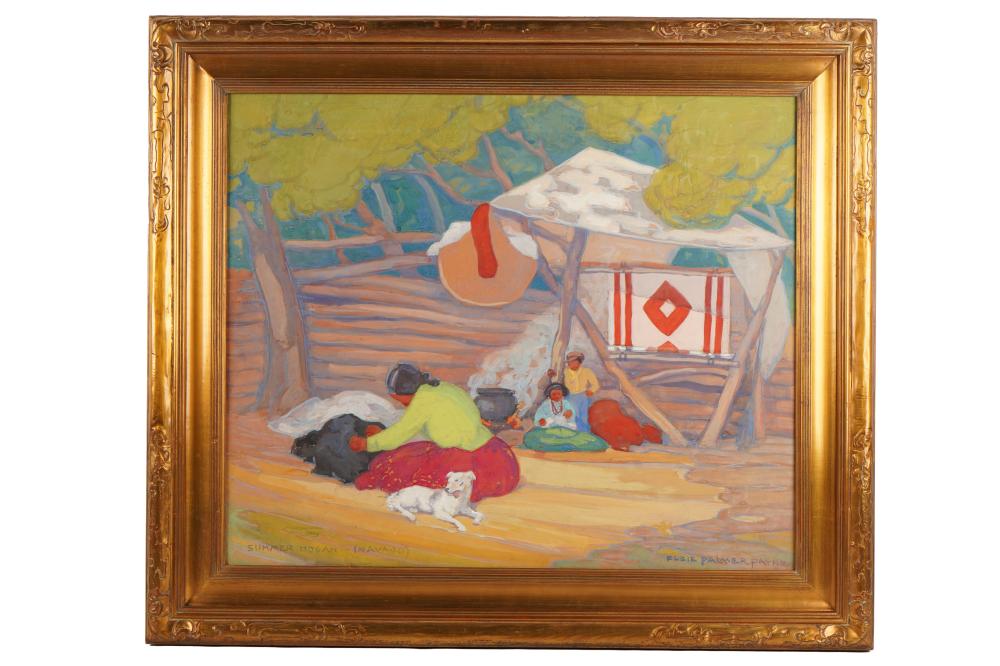 Appraisal: ELSIE PALMER PAYNE - SUMMER HOGAN NAVAJO gouache signed lower