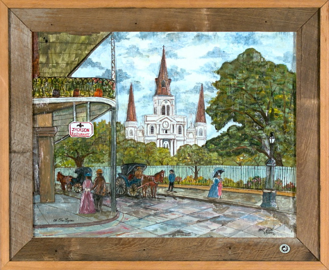 Appraisal: Henry Watson American Louisiana b On the Square hand-painted bas-relief