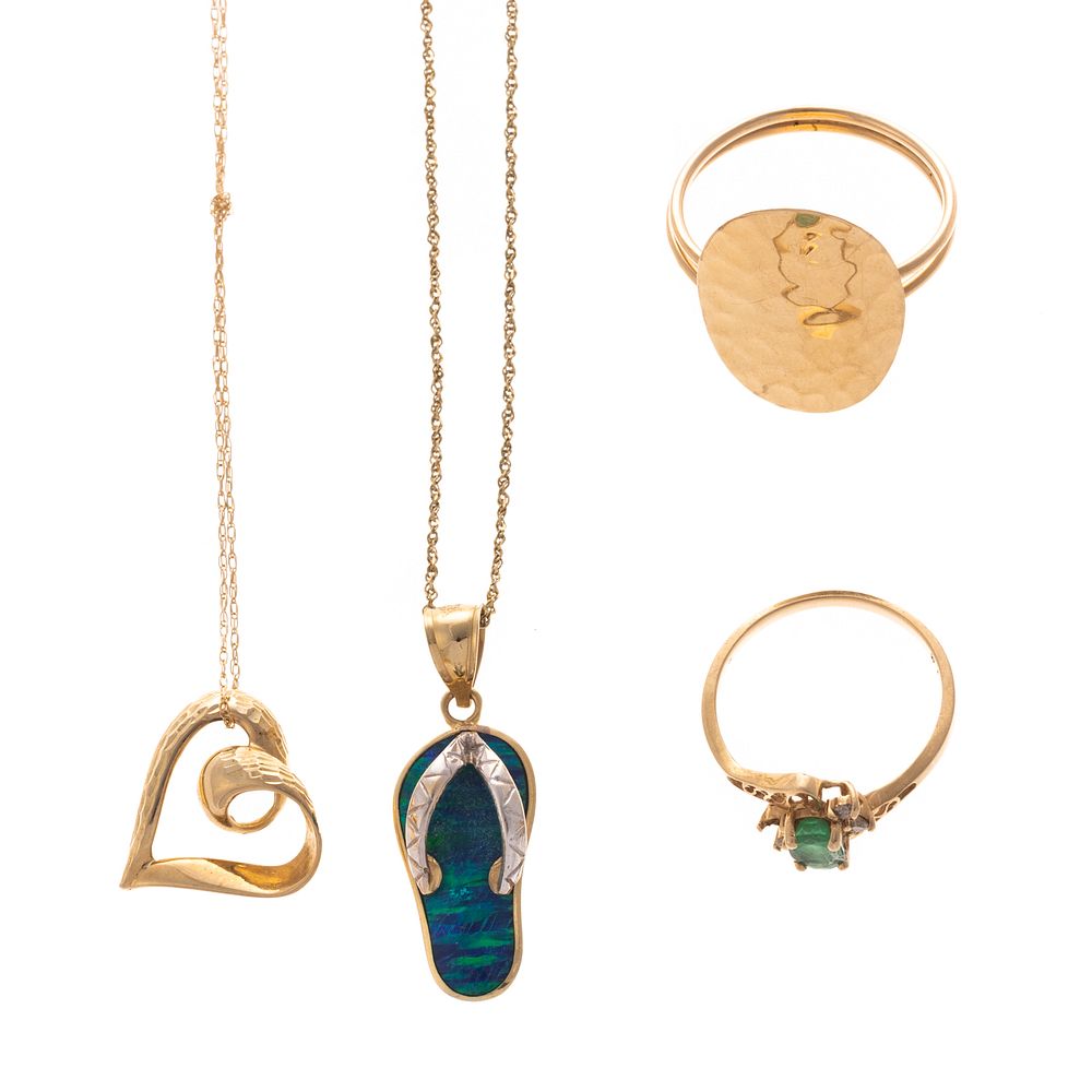 Appraisal: A Collection of Rings Necklaces in Gold K yellow gold