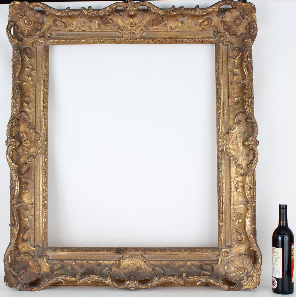 Appraisal: th C Carved Giltwood Frame Rabbet Size x in Overall