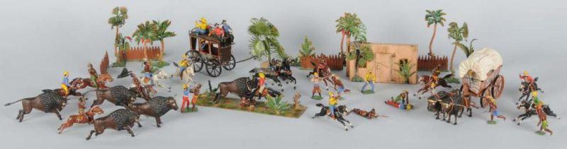 Appraisal: German Heidi Cowboys Indians Western Set Description Has original box