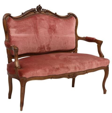 Appraisal: French Louis XV style settee late th c having carved