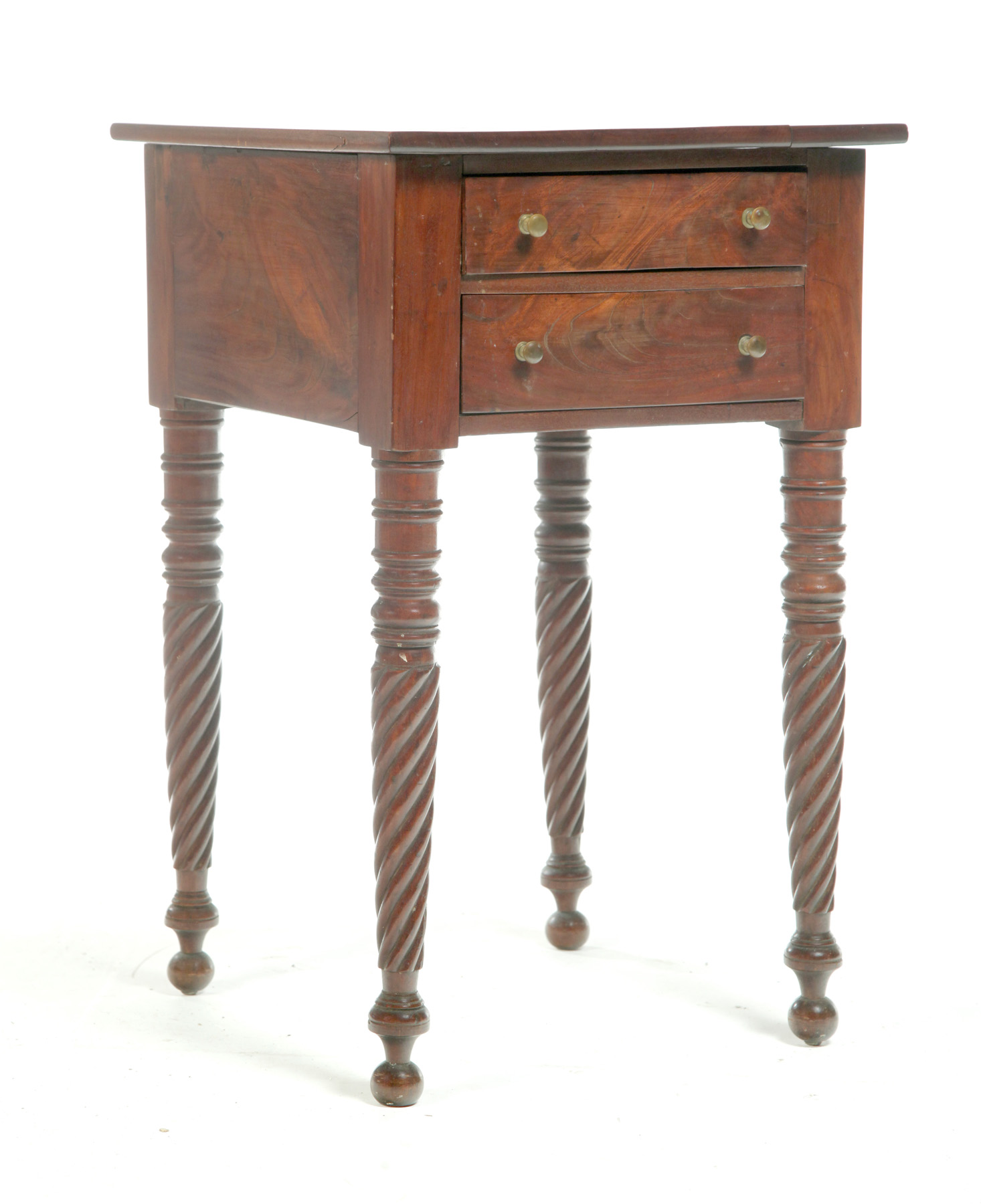 Appraisal: SHERATON TWO-DRAWER STAND American st quarter- th century Two dovetailed