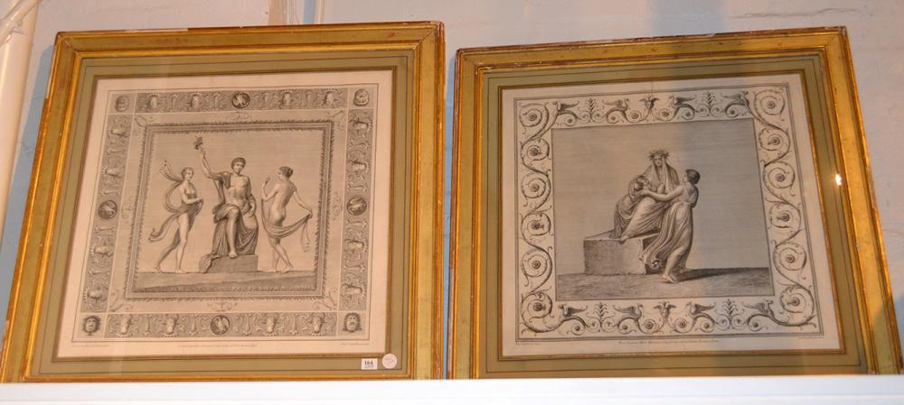 Appraisal: A PAIR OF GILTWOOD FRAMED STEEL ENGRAVINGS after Franciszek Smugliewicz