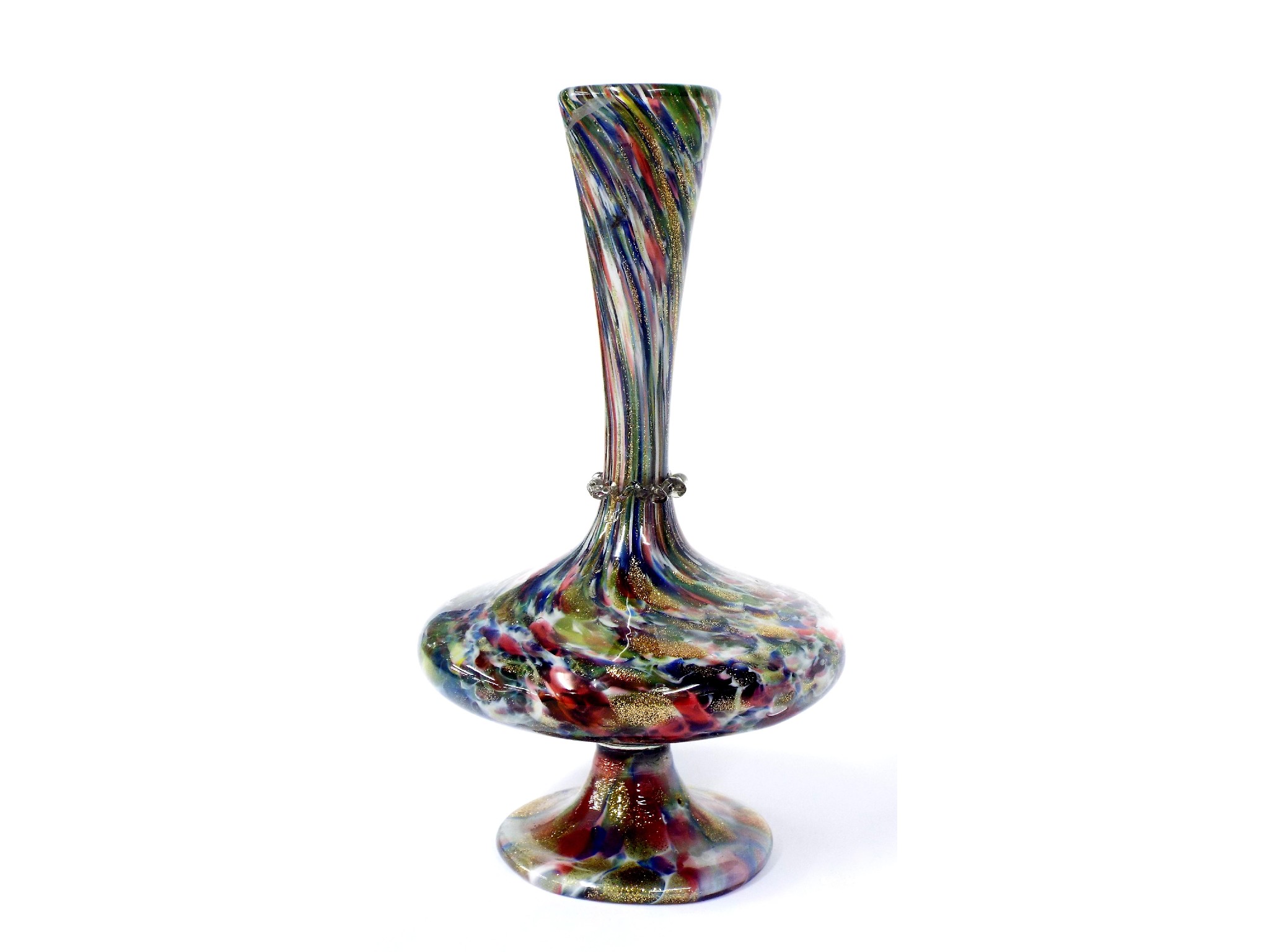 Appraisal: Venetian glass bottle neck vase with mottled finish and gilded