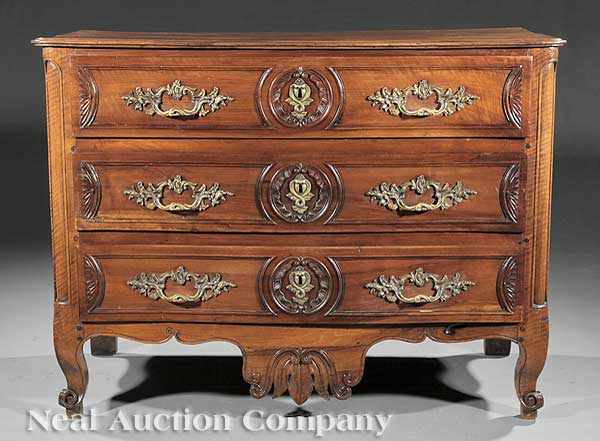 Appraisal: A French Provincial Carved Walnut Commode late th early th