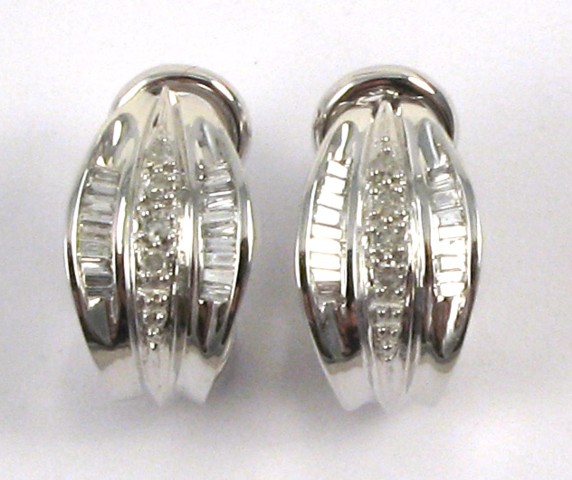 Appraisal: PAIR OF DIAMOND EARRINGS each k white gold and set